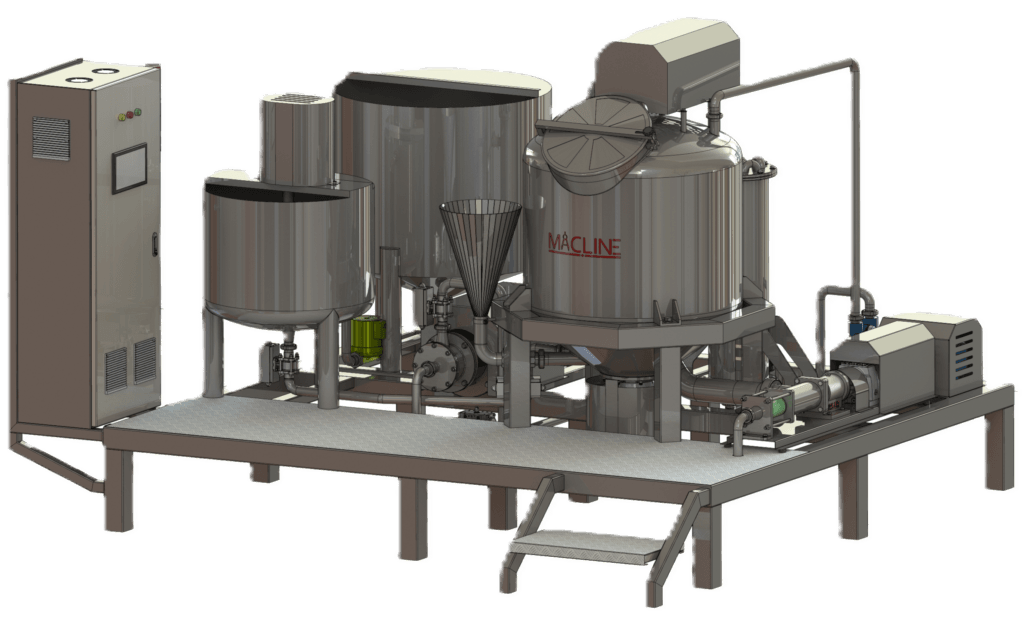 Endüstriyel ketçap ve mayonez üretim hattının komple görünümü